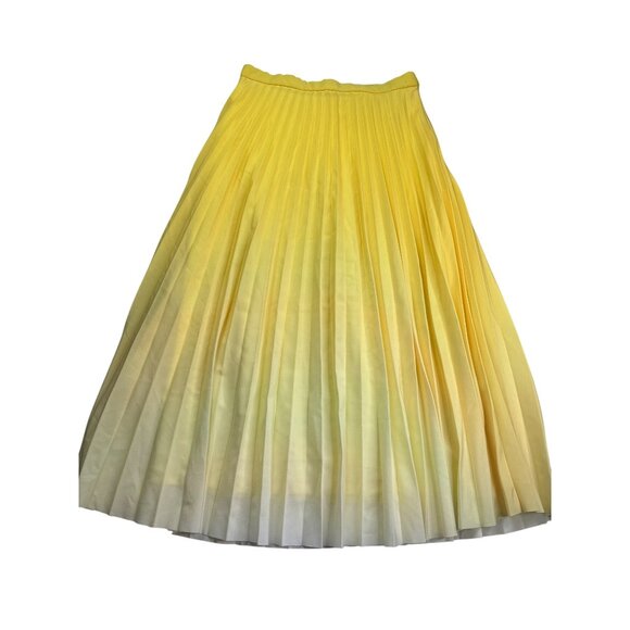 Zara Trf Collection Yellow Ombre Pleated Midi Skirt Size S A-Line - Picture 1 of 6